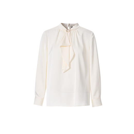 EITIE爱特爱设计感飘带职业通勤干练珠光衬衫上衣2026春季新款A2613109 商品图5