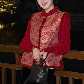 【不退不换】【预售7天】良木礼水貂毛国风马甲（3318）