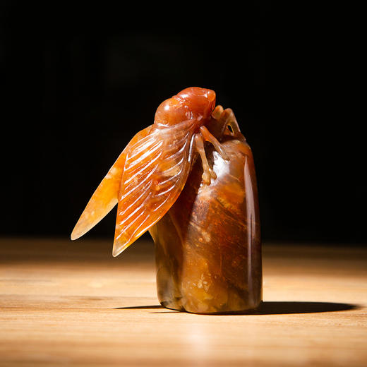 寿山石老料手雕“金蝉”闲章 商品图4