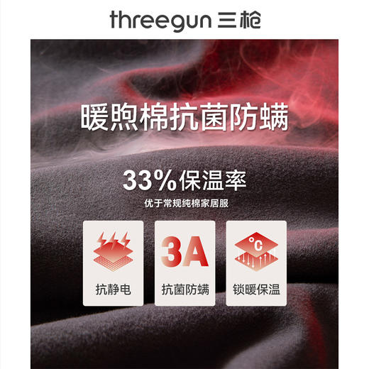 Threegun三枪 【暖煦棉】半高领女士内衣套装-24440D021 商品图2