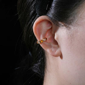 北京仓｜Gripoix Paris-Classic-金黄干邑色渐变 琉璃 耳廓夹［法国设计师］