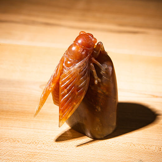 寿山石老料手雕“金蝉”闲章 商品图0