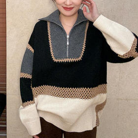 【特价不退换】良木礼羊绒半拉链上衣（Q2591612）