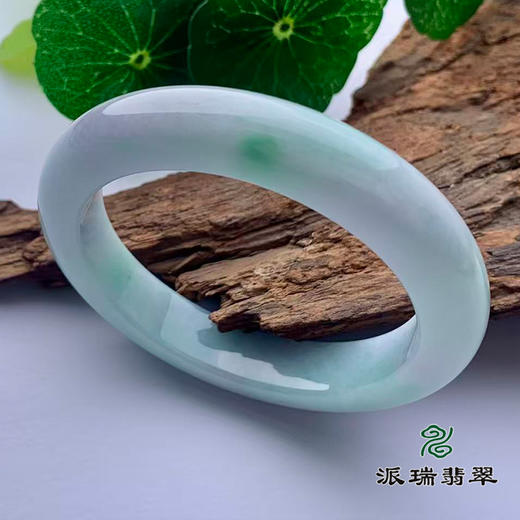 派瑞翡翠 翡翠手镯 糯种 飘花 商品图0