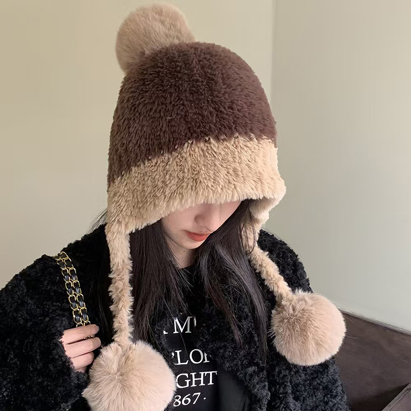皮草三球帽