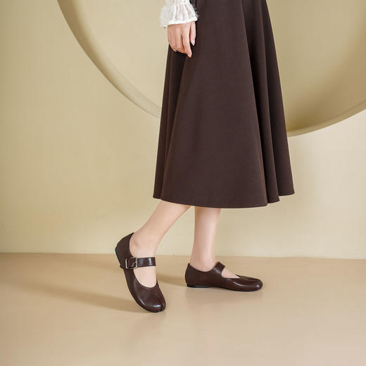 Westory2026年春季牛皮分趾学院风玛丽珍鞋休闲平底浅口单鞋S26AE50671 商品图4