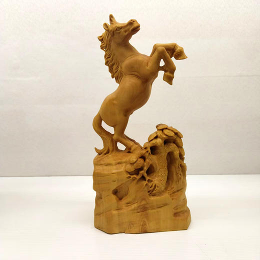 松石立马成功°黄杨木雕摆件 商品图0
