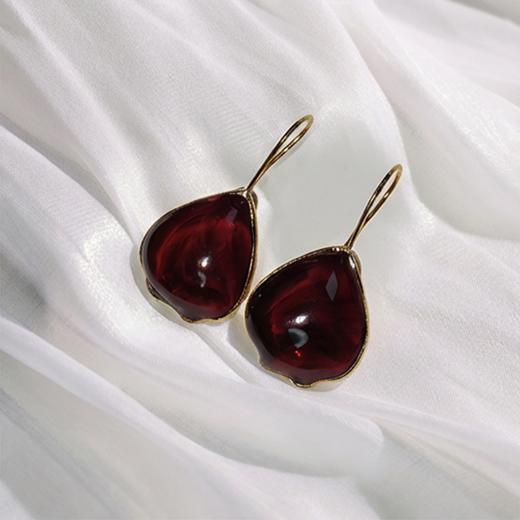 北京仓｜Gripoix Paris-Pop Glamour-流光红 花瓣 琉璃 耳环［法国设计师］ 商品图1