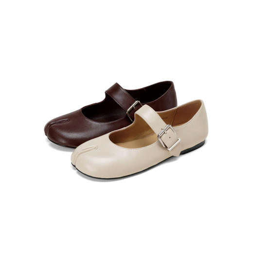 Westory2026年春季牛皮分趾学院风玛丽珍鞋休闲平底浅口单鞋S26AE50671 商品图0