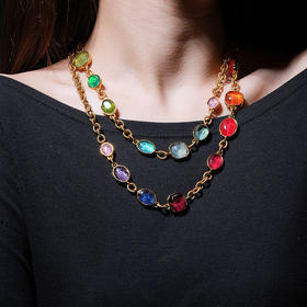 北京仓｜Goossens Paris-Cabochons-彩虹渐变 长项链/腰链（多种戴法）［法国设计师］
