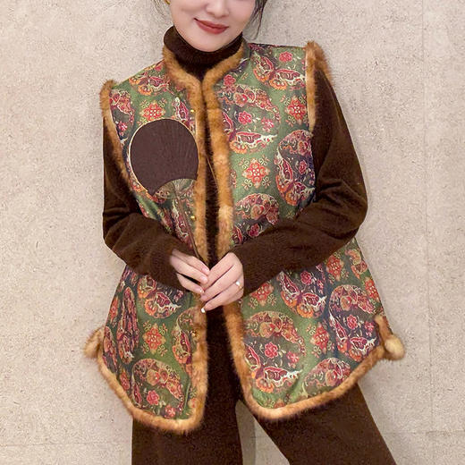 【不退不换】【预售7天】良木礼骆驼绒国风马甲（3319） 商品图3