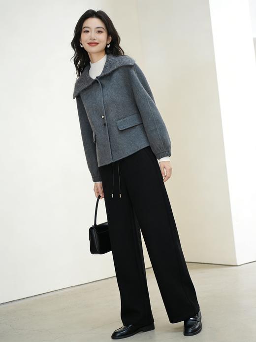 臣禾	【无龄大衣】拼接大翻领毛呢大衣短外套	JZ254080481 商品图12