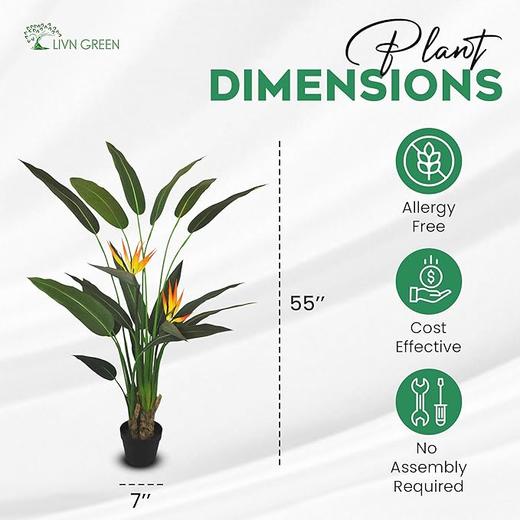 亚马逊 LIVN GREEN 仿生植物落地盆栽装饰 办公室客厅轻奢摆件 高140cm 商品图3