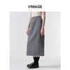 VIMAGE纬漫纪极简静奢轻职场廓形质感灰色开叉半身裙2026春季新款V2506201 商品缩略图2