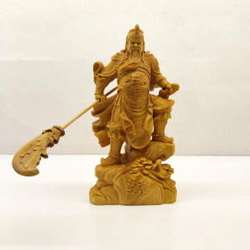 忠义关公°黄杨木雕摆件