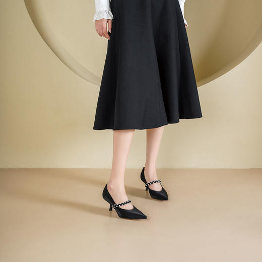 Westory2026年春季尖头牛皮时装玛丽珍鞋通勤晚宴浅口单鞋S26AE50831 商品图1