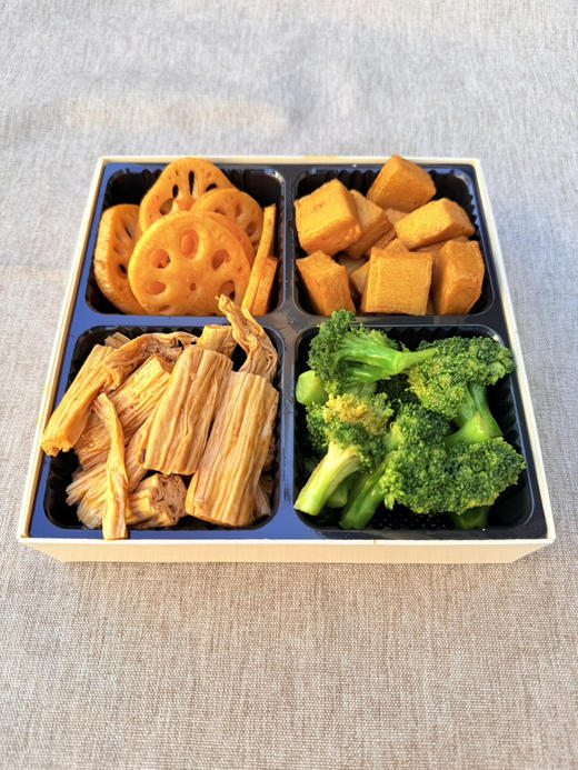 【素菜四拼】莲藕+鱼豆腐+西蓝花+腐竹 商品图1