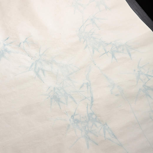 60-70年代上海朵云轩精制木版水印四尺全长大画笺(竹石，色标:花青) 商品图5