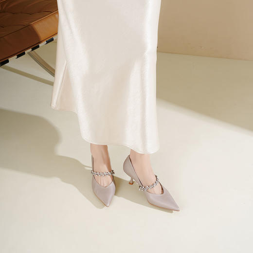 Westory2026年春季尖头牛皮时装玛丽珍鞋通勤晚宴浅口单鞋S26AE50831 商品图5