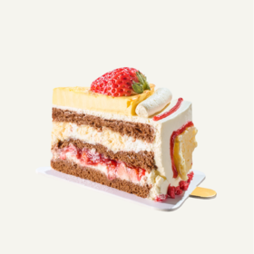 草莓烤布蕾奶皮子切块