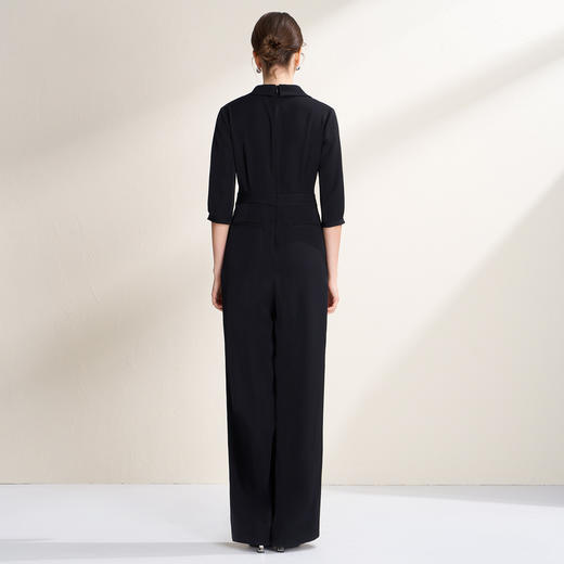EITIE爱特爱法式优雅设计感复古通勤风V领气质连体裤2026春季新款A2612101 商品图4