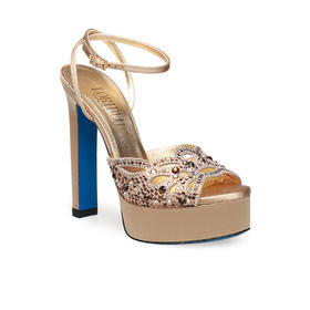 豪麟名鞋LORIBLU女鞋凉鞋织物6EPLAF46金色