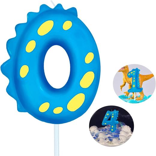 亚马逊 恐龙主题 数字蜡烛 生日派对装饰蛋糕蜡烛 环保无烟材质 蓝色 商品图4