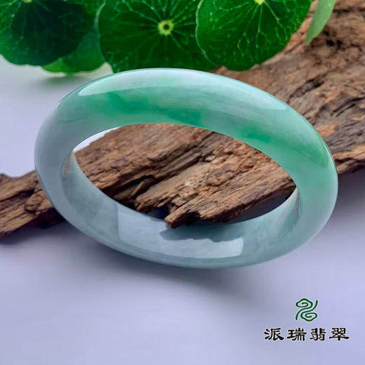派瑞翡翠 翡翠手镯 糯种 飘花 商品图0