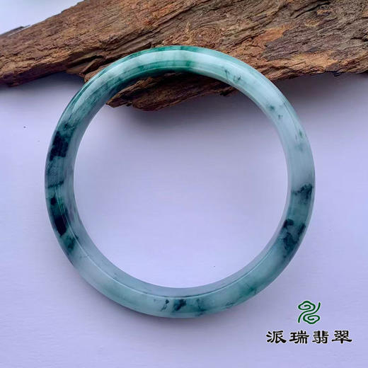 派瑞翡翠 翡翠手镯 糯种 飘花 商品图3