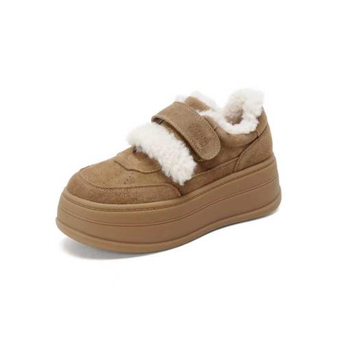 【牛剖层】西村名物2025年冬季新款舒适厚底防滑毛绒内里保暖毛毛鞋X26AM17691 商品图8