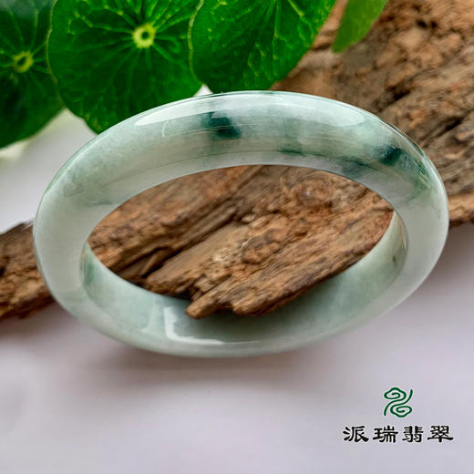 派瑞翡翠 翡翠手镯 糯种 飘花 商品图0