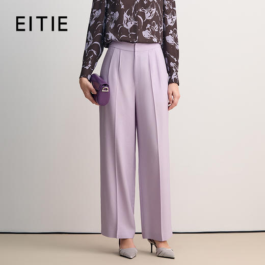EITIE爱特爱醋纤通勤高腰显瘦垂感西装裤2026春季新款8505212 商品图0