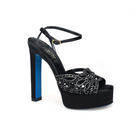 豪麟名鞋LORIBLU女鞋凉鞋织物6EPLAF46黑色