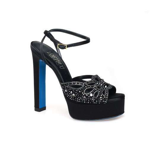 豪麟名鞋LORIBLU女鞋凉鞋织物6EPLAF46黑色 商品图0