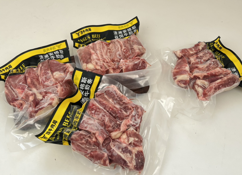 澳洲安格斯牛肋条，100%原切，短谷饲育肥，能看到雪花纹非常好