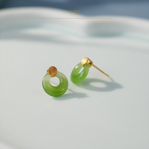 「鎏金岁月」系列【春娇】金镶碧玉吊坠 商品图5