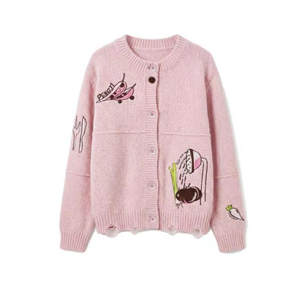 假日蔬菜刺绣开衫 商品图0