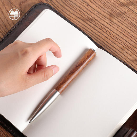 笔下 钢木签字笔 印迹(圆/方) 花梨木 高档商务办公学生文创意古风礼品笔 商品图2