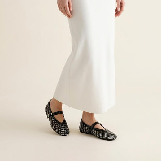 Westory2026年春季水晶渔网平底芭蕾鞋镂空平底玛丽珍休闲单鞋W26AH51031 商品图7