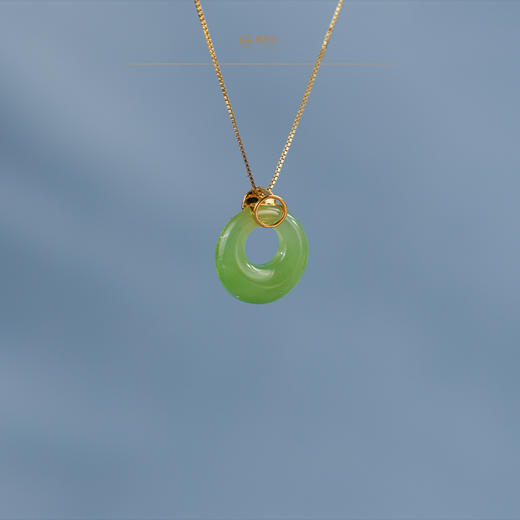 「鎏金岁月」系列【春黛】金镶碧玉吊坠 商品图5