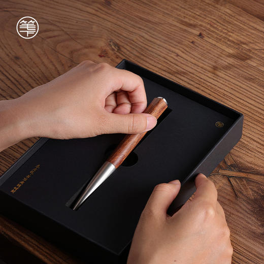 笔下 钢木签字笔 印迹(圆/方) 花梨木 高档商务办公学生文创意古风礼品笔 商品图3