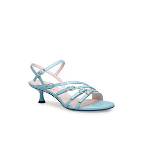 豪麟名鞋LORIBLU女鞋凉鞋牛移膜革6E50SF38蓝色