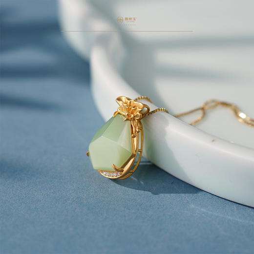 「鎏金岁月」系列【辰星】金镶玉翠青坠 商品图2