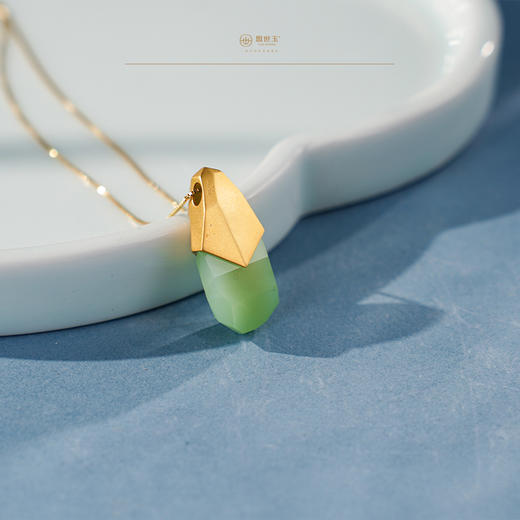 「鎏金岁月」系列【彗光】金镶玉翠青坠 商品图2