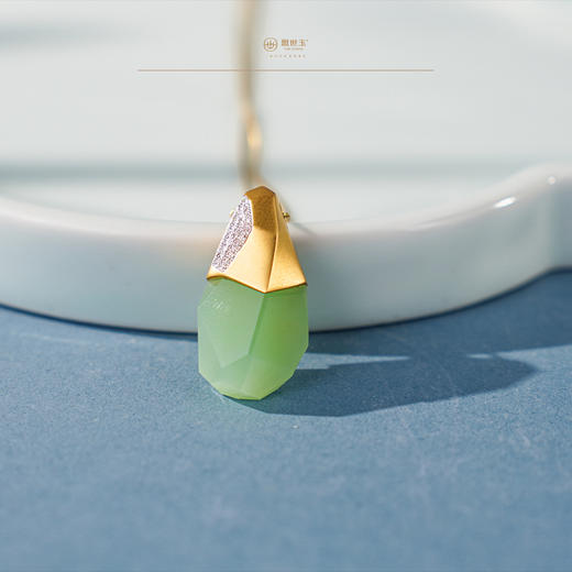 「鎏金岁月」系列【彗光】金镶玉翠青坠 商品图1