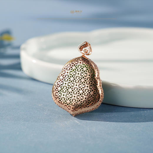 「鎏金岁月」系列【晏舒】金镶碧玉佛公吊坠 商品图5