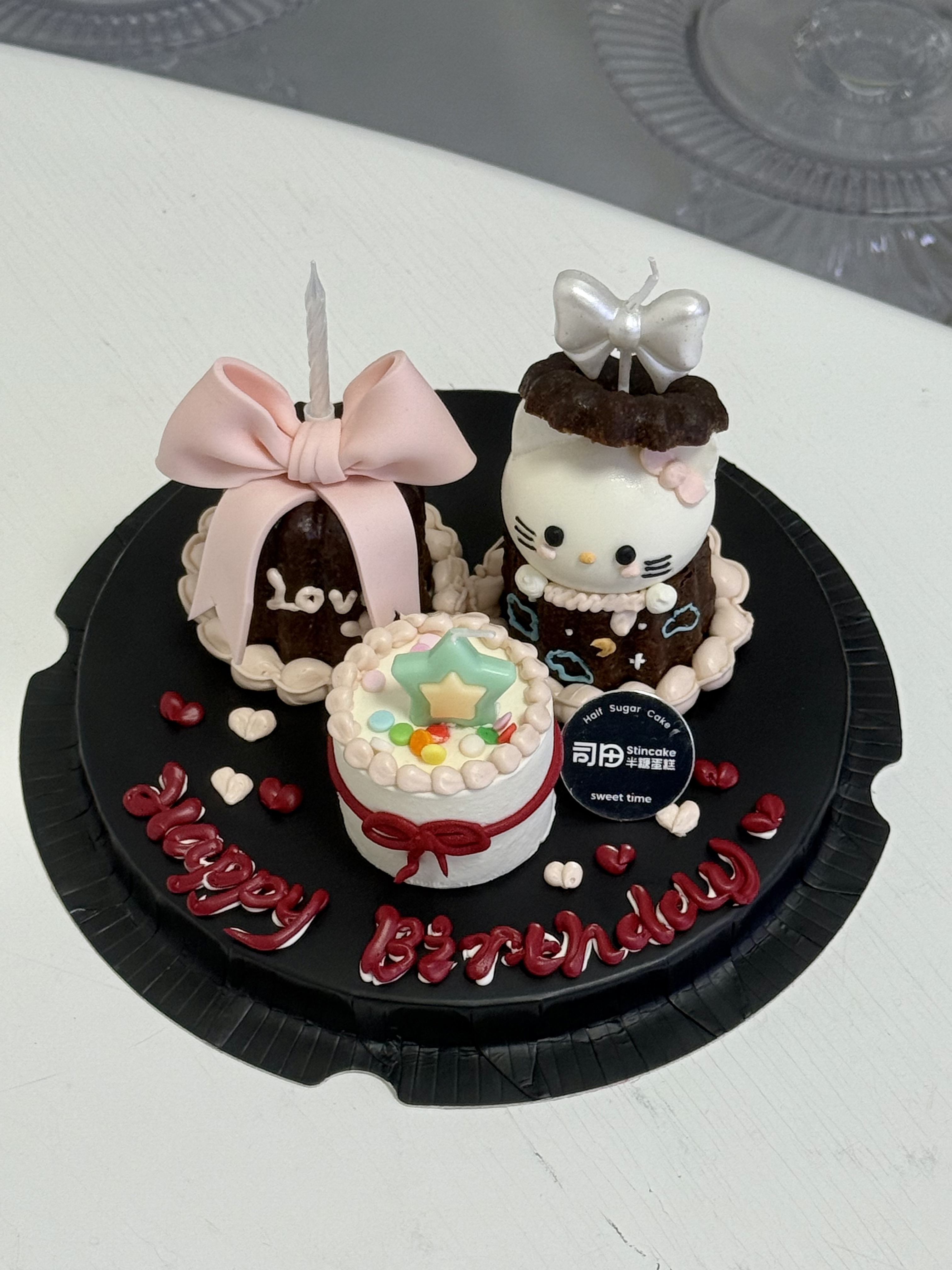 可露丽mini蛋糕组合（改字备注，蜡烛底托颜色随机搭配）