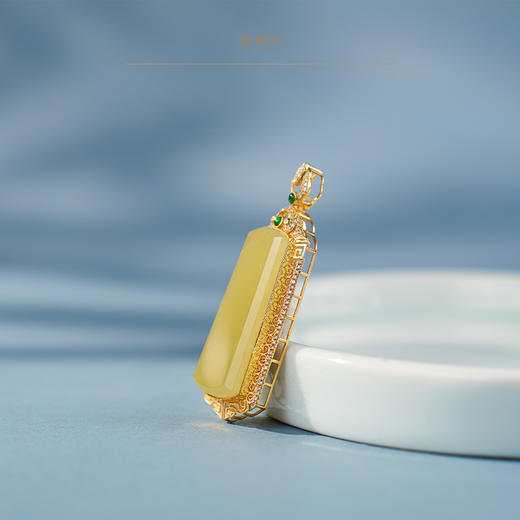 「鎏金岁月」系列【洛神】金镶黄玉牌 商品图3