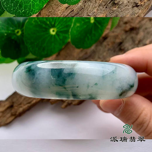 派瑞翡翠 翡翠手镯 糯种 飘花 商品图2