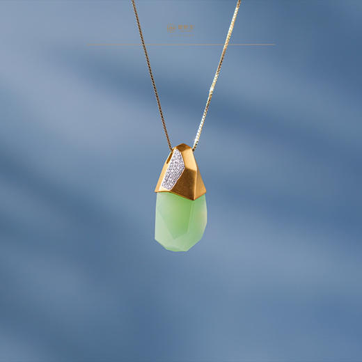 「鎏金岁月」系列【彗光】金镶玉翠青坠 商品图3